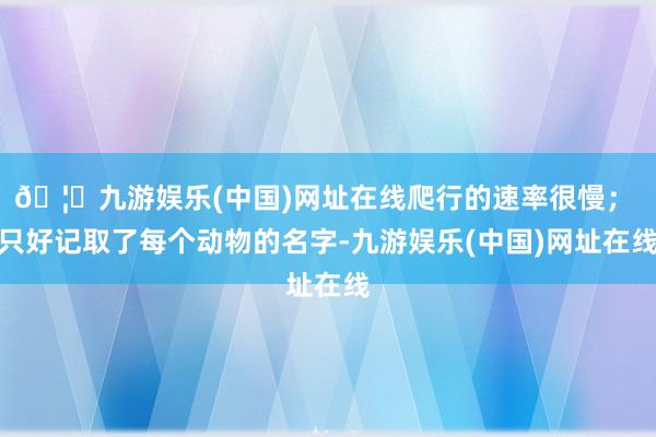 🦄九游娱乐(中国)网址在线爬行的速率很慢； 只好记取了每个动物的名字-九游娱乐(中国)网址在线