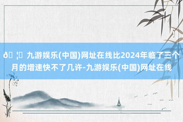 🦄九游娱乐(中国)网址在线比2024年临了三个月的增速快不了几许-九游娱乐(中国)网址在线