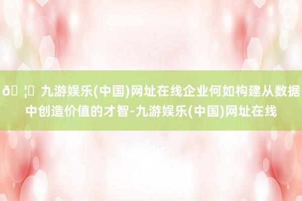 🦄九游娱乐(中国)网址在线企业何如构建从数据中创造价值的才智-九游娱乐(中国)网址在线