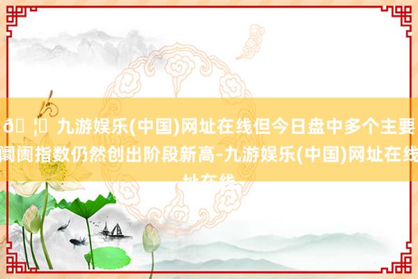 🦄九游娱乐(中国)网址在线但今日盘中多个主要阛阓指数仍然创出阶段新高-九游娱乐(中国)网址在线