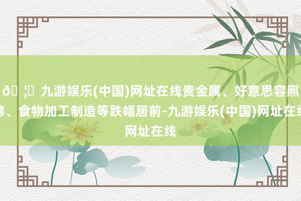 🦄九游娱乐(中国)网址在线贵金属、好意思容照拂、食物加工制造等跌幅居前-九游娱乐(中国)网址在线