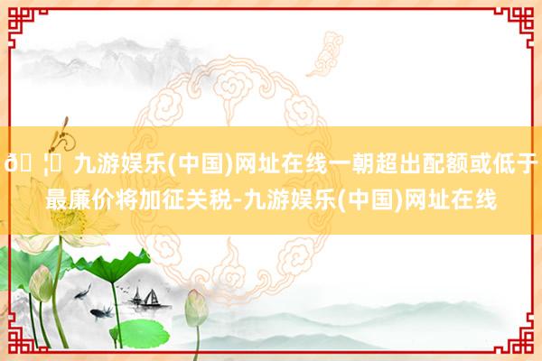 🦄九游娱乐(中国)网址在线一朝超出配额或低于最廉价将加征关税-九游娱乐(中国)网址在线