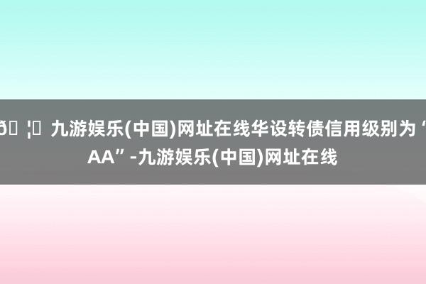 🦄九游娱乐(中国)网址在线华设转债信用级别为“AA”-九游娱乐(中国)网址在线
