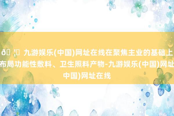 🦄九游娱乐(中国)网址在线在聚焦主业的基础上积极布局功能性敷料、卫生照料产物-九游娱乐(中国)网址在线