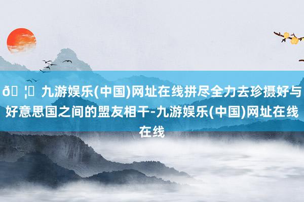 🦄九游娱乐(中国)网址在线拼尽全力去珍摄好与好意思国之间的盟友相干-九游娱乐(中国)网址在线