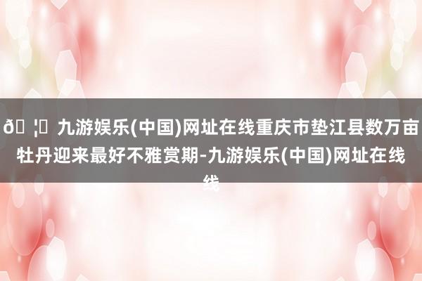 🦄九游娱乐(中国)网址在线重庆市垫江县数万亩牡丹迎来最好不雅赏期-九游娱乐(中国)网址在线