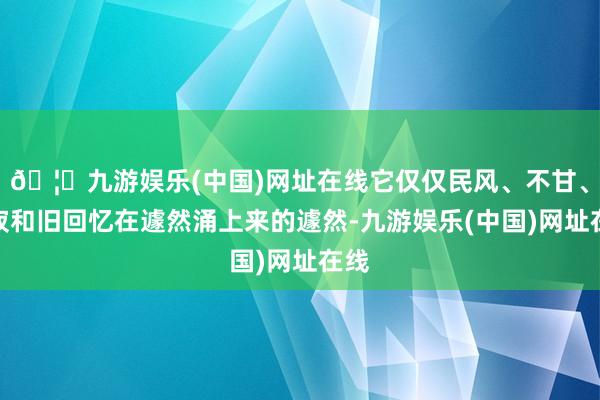 🦄九游娱乐(中国)网址在线它仅仅民风、不甘、沉寂和旧回忆在遽