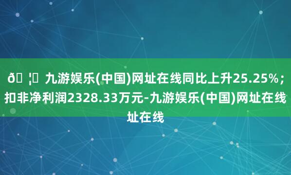 🦄九游娱乐(中国)网址在线同比上升25.25%；扣非净利润2