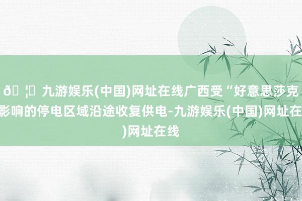🦄九游娱乐(中国)网址在线广西受“好意思莎克”影响的停电区域
