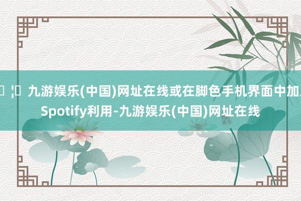 🦄九游娱乐(中国)网址在线或在脚色手机界面中加入Spotif
